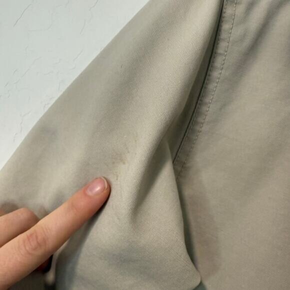 L.L. Bean Women's Barn Chore Coat Field Shacket Cream Medium Petite Cotton - Picture 5 of 8